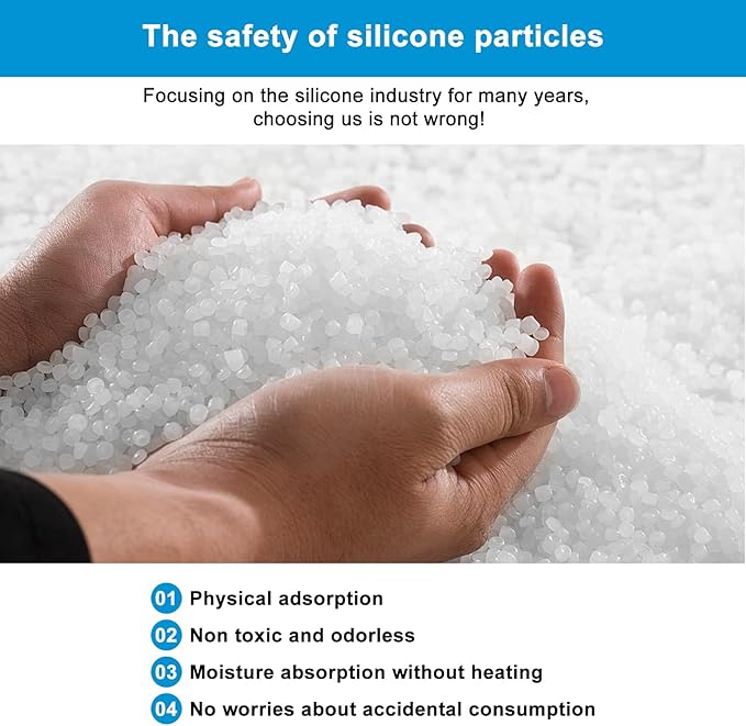Dehumidifier Bag Silica Gel Car Dehumidifier Microwave Fast Reactivated Desiccant Packs for Storage Large Moisture Absorbers for Gun Safe Closet Basement Garage 100% Leakproof Reusable 1 Pack