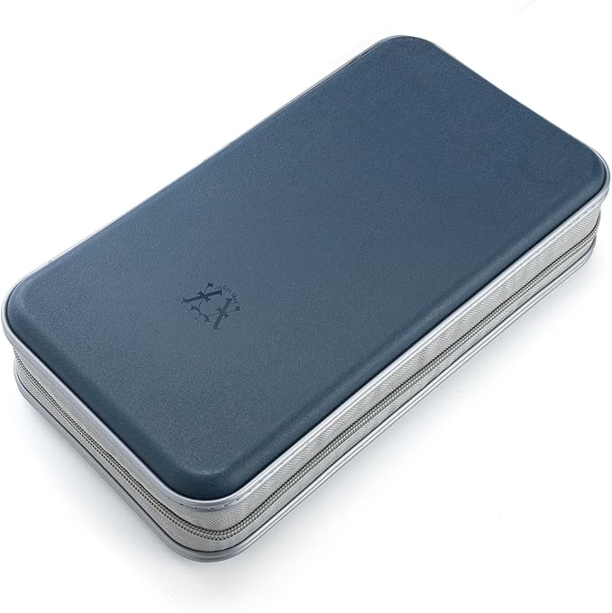 alavisxf xx CD Case, 96 Capacity Hard Plastic CD Holder Protective DVD Disc Storage Case Holder Portable Zipper CD DVD Organizer Storage Wallet for Car Home Travel(96 Capacity,Dark Blue)