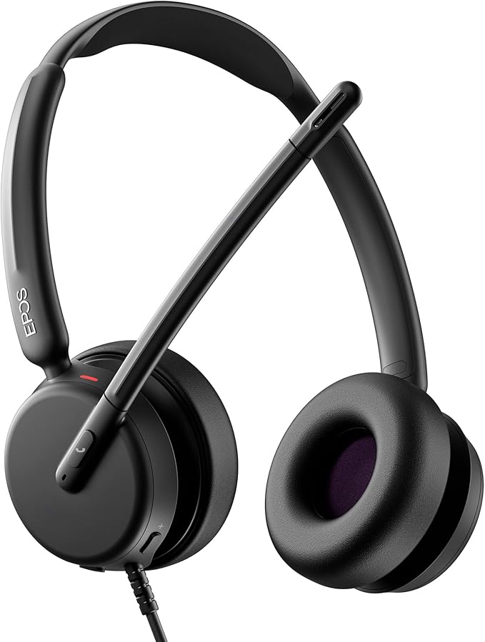 EPOS Impact 460 Binaural On-Ear USB-C and USB-A Wired Headset with Noise-Canceling Mic, Plug-and-Play, Clear Sound, Comfortable Fit, Suitable for Office, Home, and Business Communication