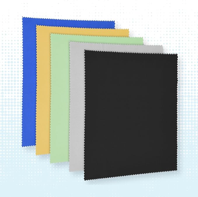 Eco-Fused XL Microfiber Cleaning Cloths - 5 Pack - 12 x 12 inch (30.5 x 30.5 cm) - Quickly Remove Fingerprints, Dust and Smudges from Tablet, TV and Notebook Screens Without Scratches or Marks