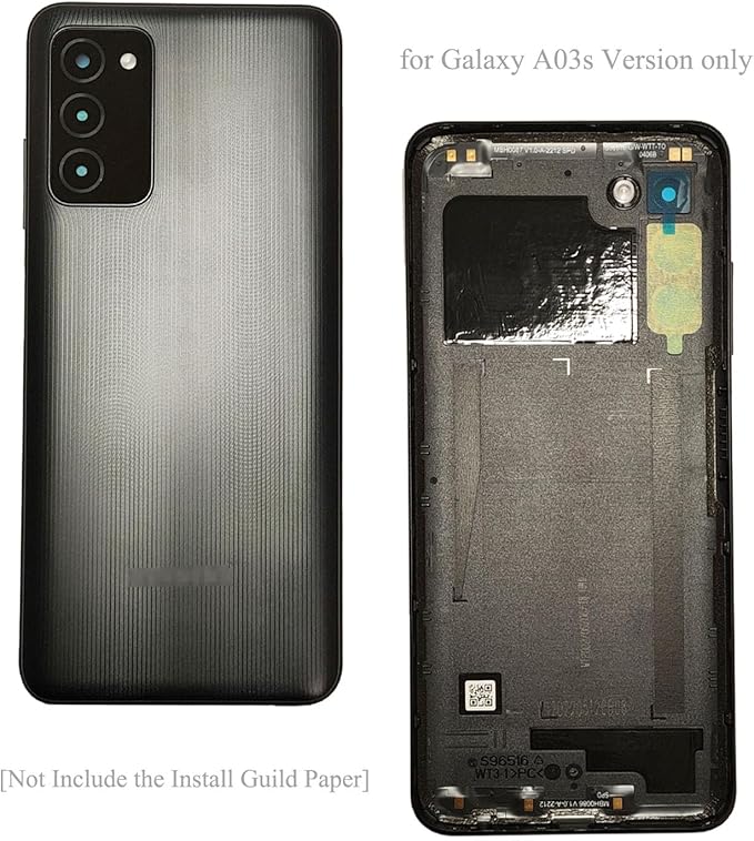A037u Back Cover Replacement Rear Battery Housing Door Parts for Samsung Galaxy A03s A037u A037u1 6.5 Inch (not ok for A03) Black