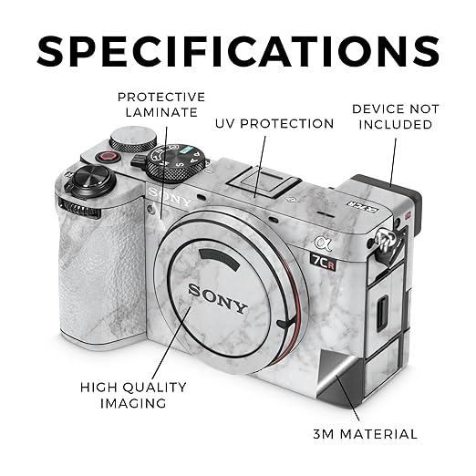 Camera Skin Compatible with Sony Alpha 7CR Camera (2023) - Frost Marble - Premium 3M Vinyl Protective Wrap Decal Cover - Easy to Apply | Crafted in The USA by MightySkins
