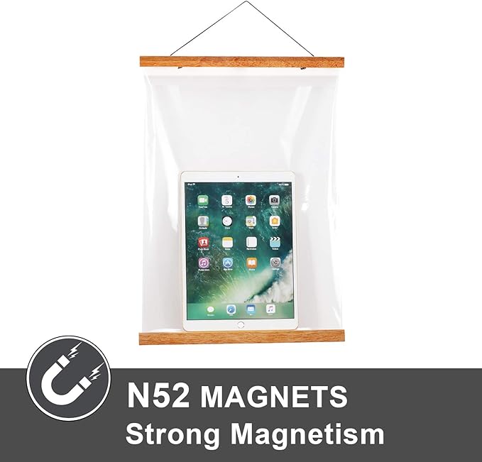 WITCOLOR Magnetic Poster Hanger Frame 13x19 13x13 13x17 Poster Frame 13 Inch Wide 1 Pack Magnetic Hanging Frames Light Wood Wooden Frame Hangers for Room Wall