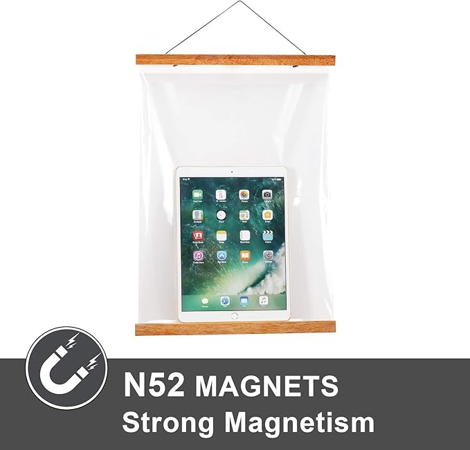 WITCOLOR Magnetic Poster Hanger Frame, Teak Magnet Poster Frames 9x11 9x27 9x12 9x13 Poster Holder for Kids Paintings, Photos, Maps, Scrolls, Picture, Canvas Works and Christmas Prints