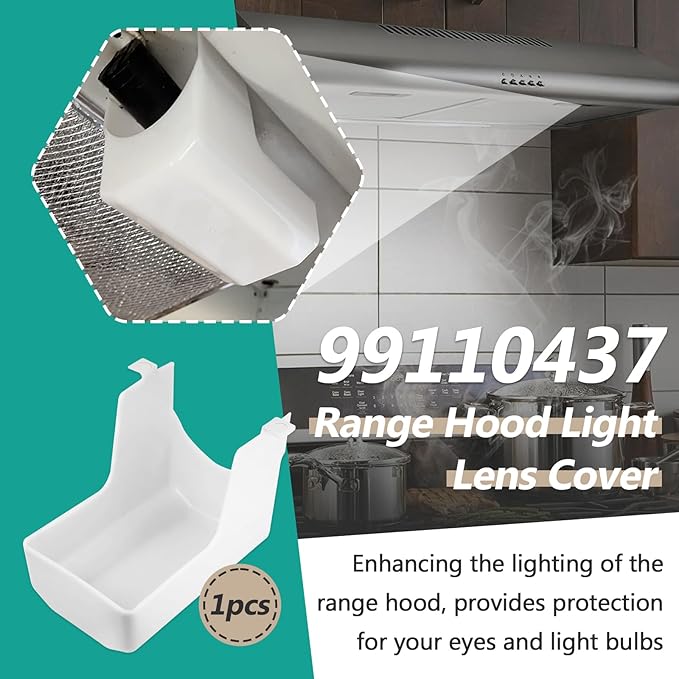 99110437 Range Hood Light Lens Cover Fit for 41000 40000 42000 45000 BP43 S99110437 99110437 Series Range Hood Models, White and Doesn't Yellow Easily