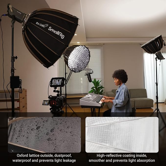 SMALLRIG Parabolic Softbox Quick Release, Parabolic Softbox, Compatible with SmallRig RC 120D/RC 120B/RC 220D/RC220B and Other Bowens Mount Light (33.5inch/85cm)