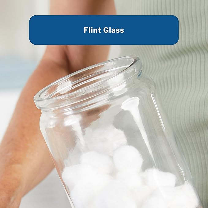 McKesson Sundry Glass Jar, Stainless Steel Lid, Unlabeled, 4 1/4 in x 7 in, 6 Count