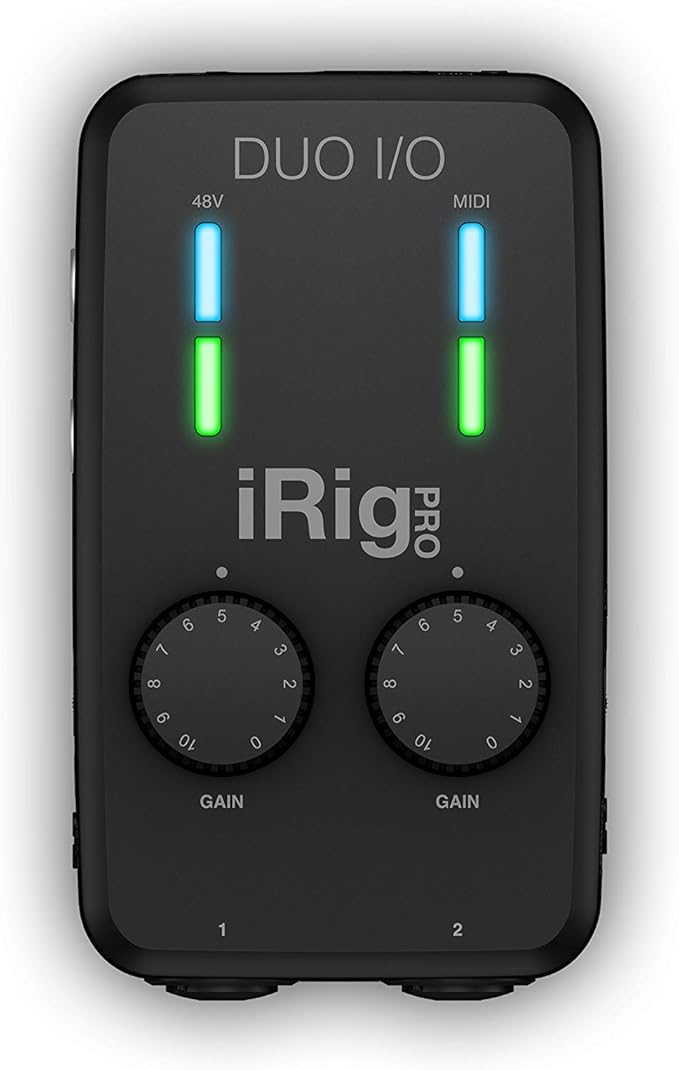 IK Multimedia iRig Pro Duo I/O USB audio interface, TRS balanced & headphones outputs, audio mixer to 24-bit, midi interface for music studio, recording, podcasting, streaming & social apps