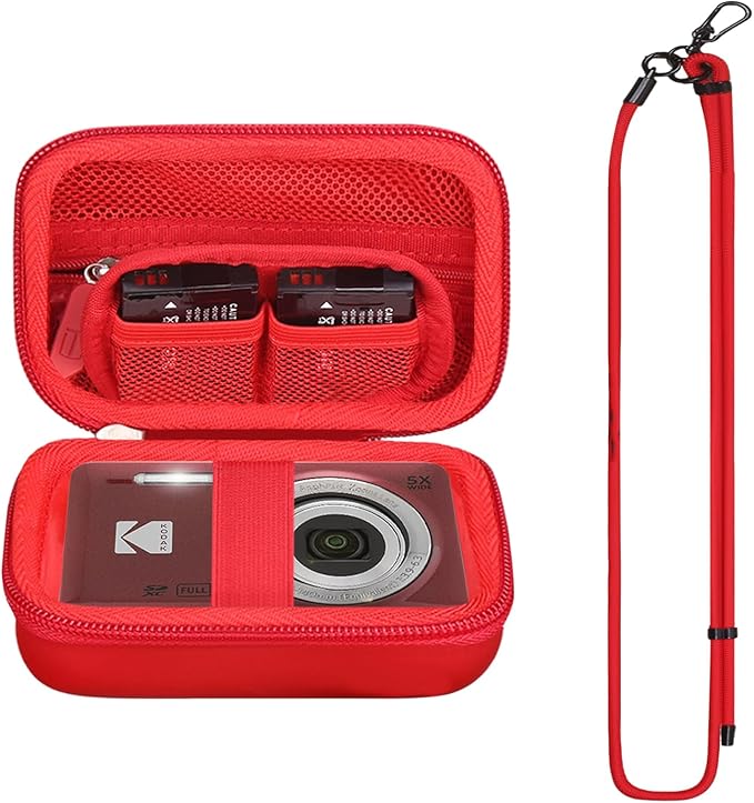 Tourmate Hard Storage Case for Digital KODAK PIXPRO FZ55/ FZ45/ FZ43/ FZ53 Camera,Travel Case for KODAK Friendly Zoom FZ41/FZ243/FZ245/FZ255/KODAK EKTAR H35N/H35(Only Box) (PU, Wine Red)