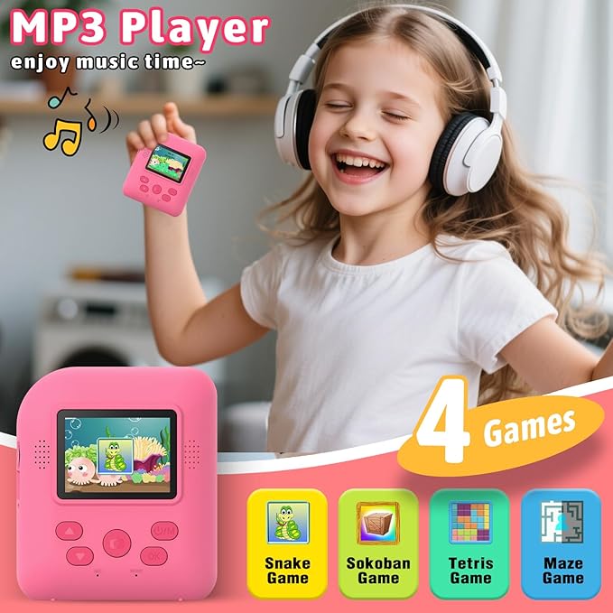 Okaloka Kids Instant Print Camera Toys,1080P HD Toddler Digital Video Camera,Christmas Birthday Gifts for Girls Boys Age 3-12 Year Old - 32G SD Card Included (Red)