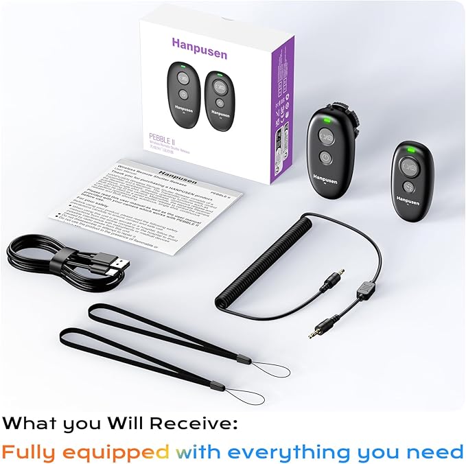 Rechargeable Wireless Camera Remote Control for Panasonic S5II, GH6, S5, BGH1, GH5 II, BS1H, S5IIX, G9 II, GH7, G97, S1RII, S1IIE, S1II, Upgrade Hanpusen Shutter Release Replaces DMW-RSL1