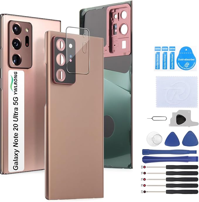 Back Cover for Samsung Galaxy Note 20 Ultra 5G Back Glass Replacement for Samsung Galaxy Note 20 Ultra Rear Glass Replacement Battery Cover Door Accessories (Bronze)