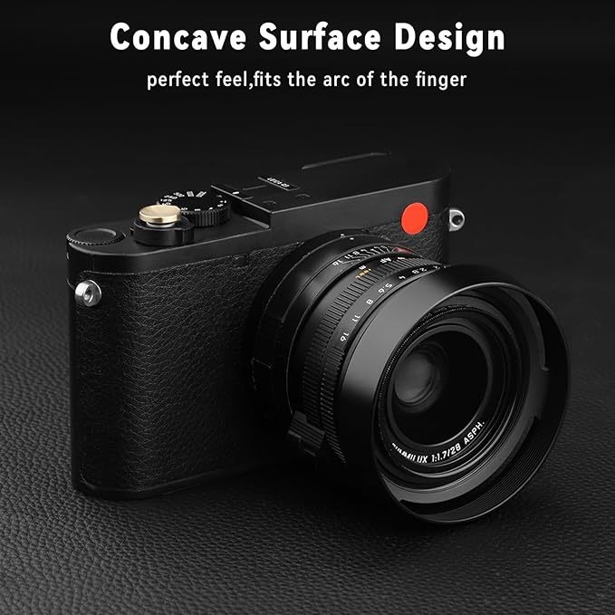 Exquisite Copper Concave Shutter Release Button for Fujifilm XE5 GFX100RF XM5 X-T5 X-T4 X-T3 X-T30 X- X-T20 X-PRO3 X100VI X100V X-E4 X-E3 for Leica Q3 M10 for Sony RX1 R etc,Diameter 0.47in