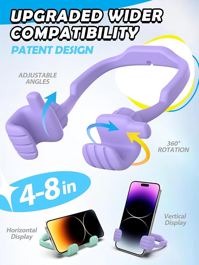 Easter Basket Stuffers for Teens Girls Kids Gifts Cell Phone Stand: UPGRADE Adjustable Thumbs Up Lazy Phone Holder for Desk Fun Gadgets Teenager Boys Women Adults Essentials Easter Gifts Trendy Stuff