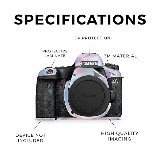 Glossy Glitter Camera Skin Compatible with Canon EOS 6D Mark II Camera (2017) - Pastel Wave - Premium 3M Vinyl Protective Wrap Decal Cover - Easy to Apply | Crafted in The USA by MightySkins