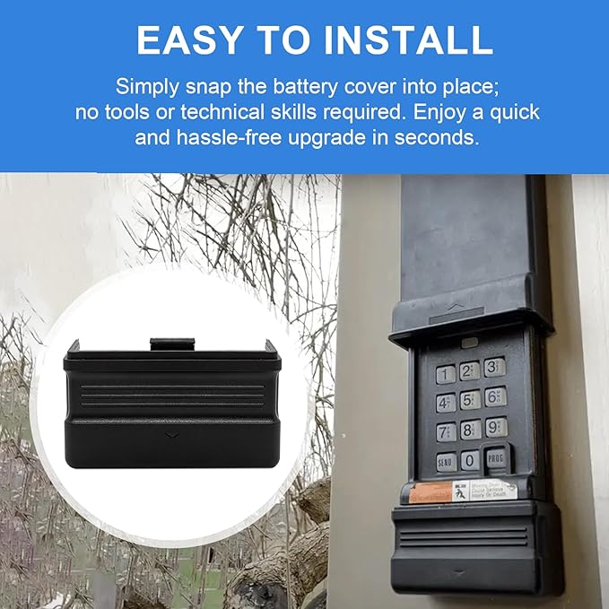 Replacement for Genie Garage Door Opener Wireless Keypad Battery Cover, Compatible with Genie 27474C Old Style Black Keypad, Durable Weather-Resistant Keypad Battery Door