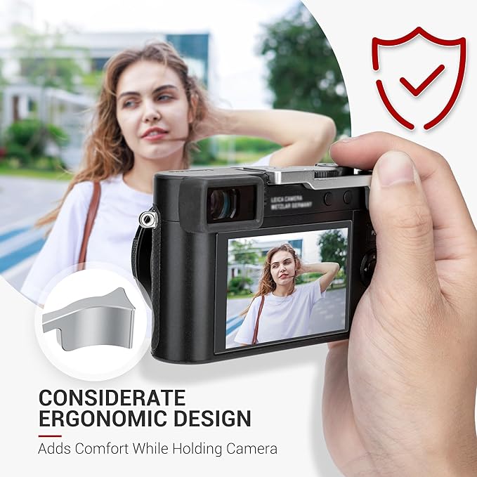 D-LUX8 DLUX8 Thumb Up Grip, Aluminum Alloy Thumb Grip for Leica D-LUX8, with Hot Shoe Cover Protector Thumb Rest Support Holder, Not Affect The Use of D-LUX8 Camera Buttons, D-LUX 8 Accessories-Silver