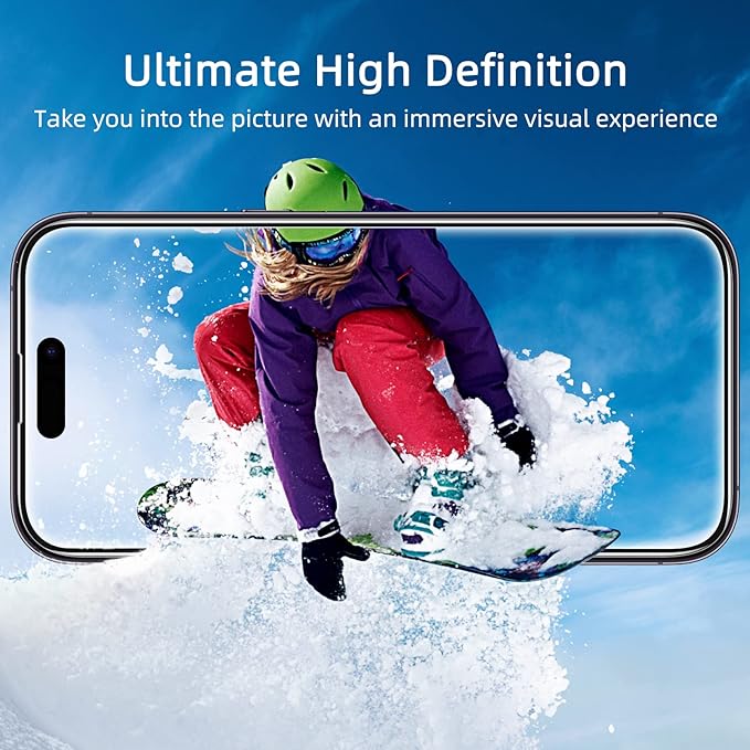ruwa Privacy Screen Protector for iPhone 14 Pro [2-Pack][6.1 Inch] Display Tempered Glass Film with Easy Installation Frame, Ultra HD, 9H Hardness, Scratch Resistant, Case Friendly, Full Coverage