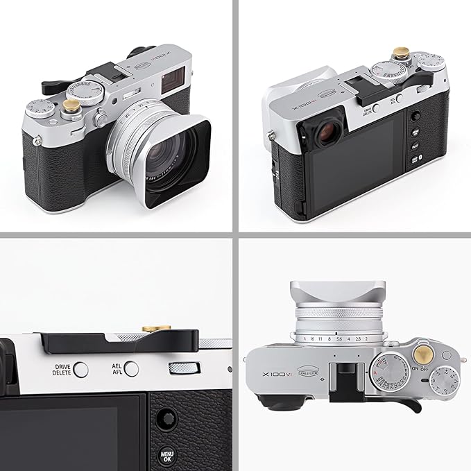 Haoge THB-X2B Metal Hot Shoe Thumb Up Rest Hand Grip for Fujifilm x100vi Fuji X100V Camera Black