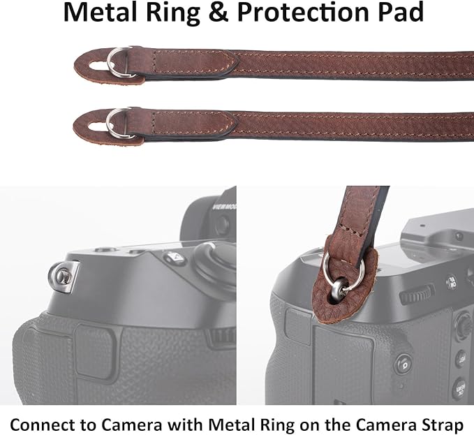 MUZIRI KIINOKOO Genuine Leather Camera Neck Shoulder Strap - Vintage Leather Shoulder Strap for Most of Digital Cameras