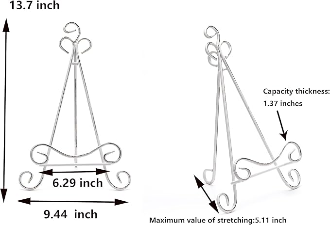 Plate Stand For Display 13.7" H White Plate Easel Display Stand Picture Frame Stand