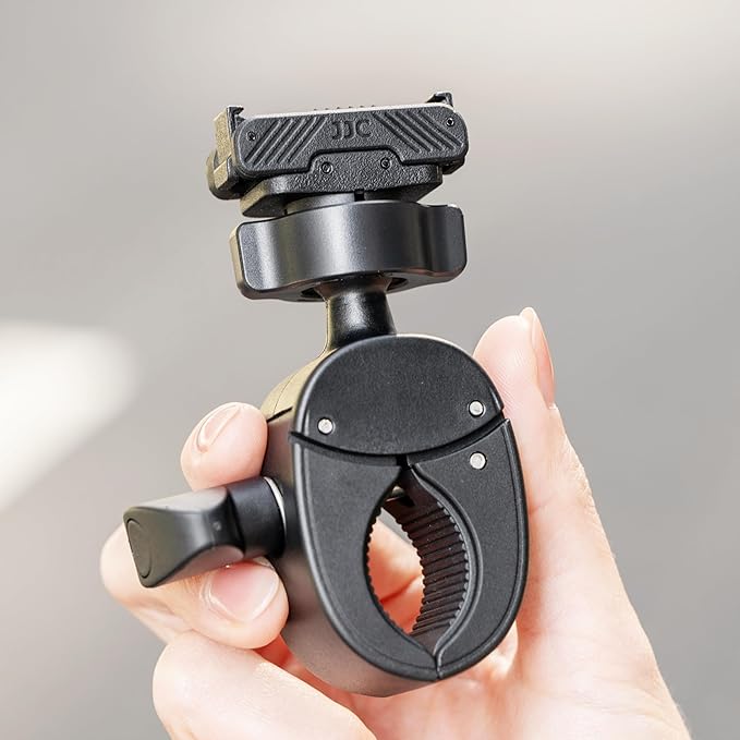 JJC Magnetic Bike Pole Mount for DJI Osmo 360 Action 5 4 3 Accessories, with Ball Head Mini Handlebar Bike Pole Mount Motorcycle Clamp Mount, Lightweight ABS Crab Pole Clamp for Round Pipe Tube Desk