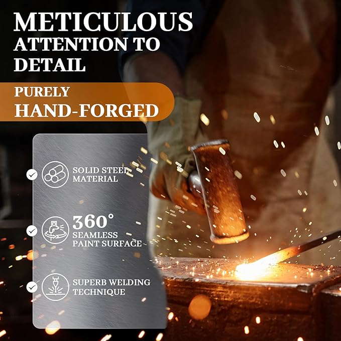 BEGINS Plate Stands for Display Hand-Forged, Solid Vintage 8-Inch Plate Display Stand, Decorative Metal Plate Holder for Book, Platter, Plaque, Photo Frame, Tabletop Art (Gold)