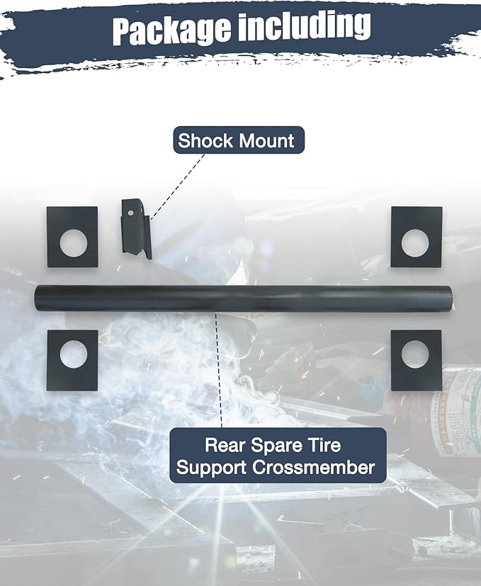 Mountainpeak Rear Spare Tire Support Crossmember Frame with Shock Mount Fit for 2007-2017 Chevy Silverado & GMC Sierra, Rear Shock Mount Crossmember Fit for Chevy Crossmember Accessories
