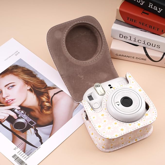 Frankmate Protective Case Compatible with Fujifilm Instax Mini 12 11 9 8 Instant Film Camera with Accessory Pocket and Adjustable Strap