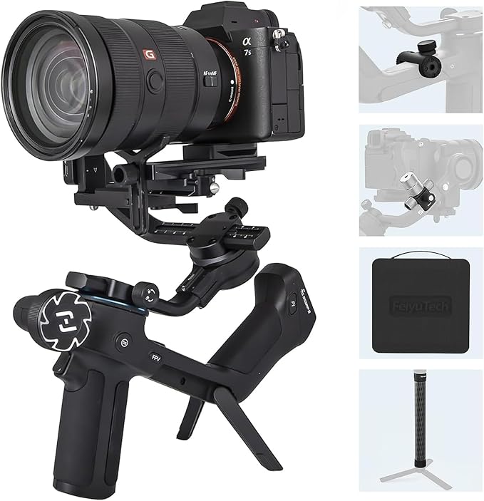 FeiyuTech SCORP 2 Kit Gimbal Stabilizer for DSLR and Mirrorless Camera, Integrated Al Tracking, 3-Axis Camera Stabilizer Fits for Sony Canon Fuji Nikon, 5.5lbs Payload Touch Screen Vertical Shooting