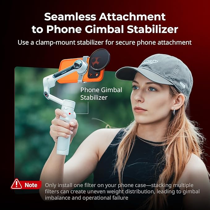 SMALLRIG FilMov Bumper Phone Case for iPhone 17 Pro Max, Hollow Back Design with Lens Backplate, 67mm Filter Adapter Compatible with Phone Gimbal Stabilizers, for DJI for Insta360, Orange- 5795
