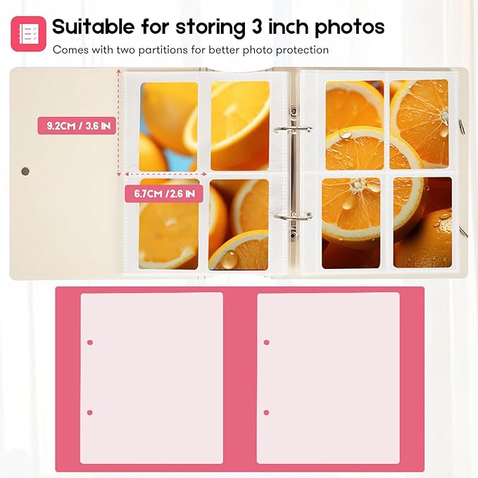 200 Pockets Photo Album for Fujifilm Instax Mini 11 12 9 8+ 8 7+ LiPlay Film, Photocard Binder for Polaroid SnapTouch PIC-300 Z2300 Photo Printer, 2x3 Photo Book for Kpop Card (Black)