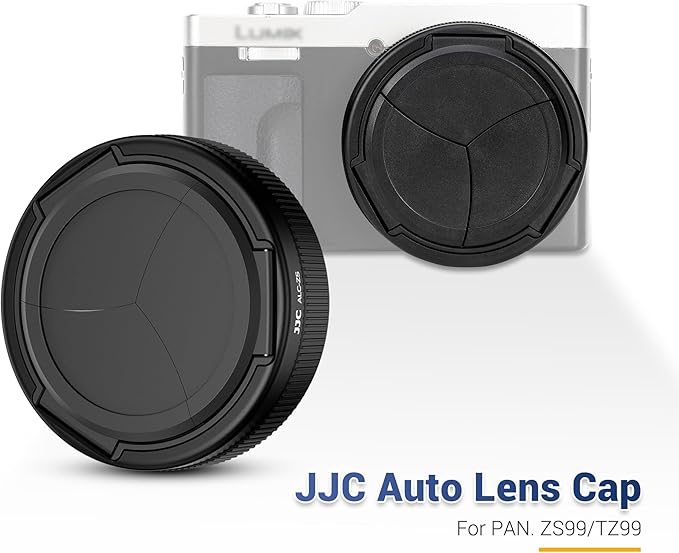 Lumix ZS99 TZ99 Auto Open and Close Lens Cap Metal Frame Body Cover for Panasonic Lumix ZS99 Digital Camera Accessories, TZ99 Automatic Lens Protective Cap with EVA & Silicone Interior, No Vignetting