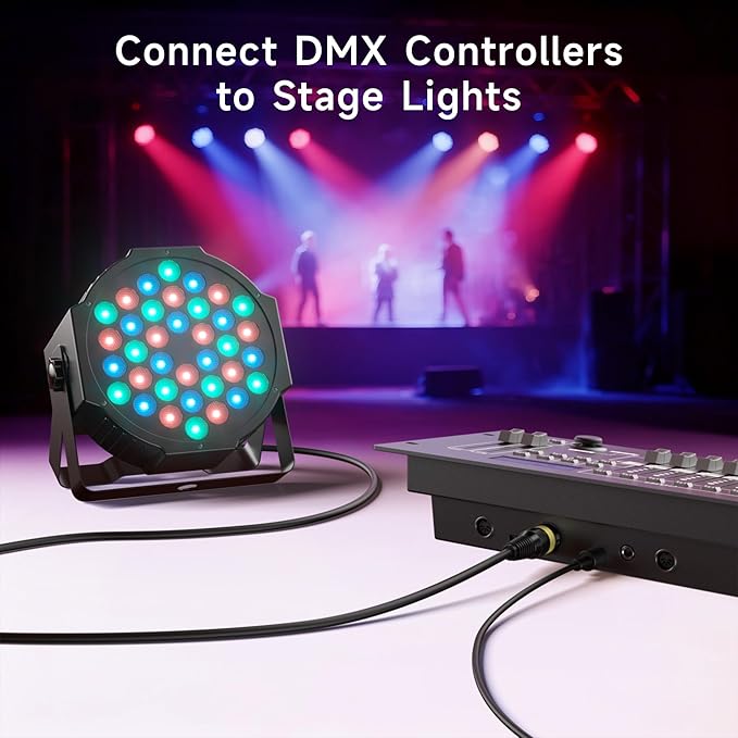 Cable Matters 2-Pack 22AWG Stage Light DMX Cable 6ft / 1.8m with 3-Pin XLR Connector, 3 Pin XLR Male to Female DMX Lighting Cable