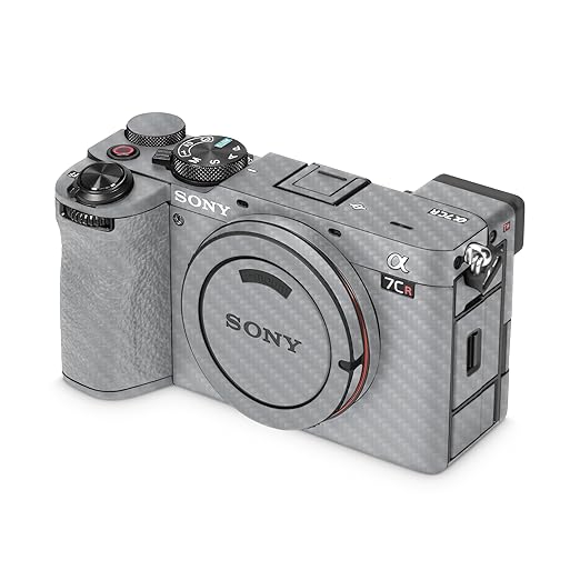 Carbon Fiber Camera Skin Compatible with Sony Alpha 7CR Camera (2023) - Solid Gray - Premium 3M Vinyl Protective Wrap Decal Cover - Easy to Apply | Crafted in The USA by MightySkins