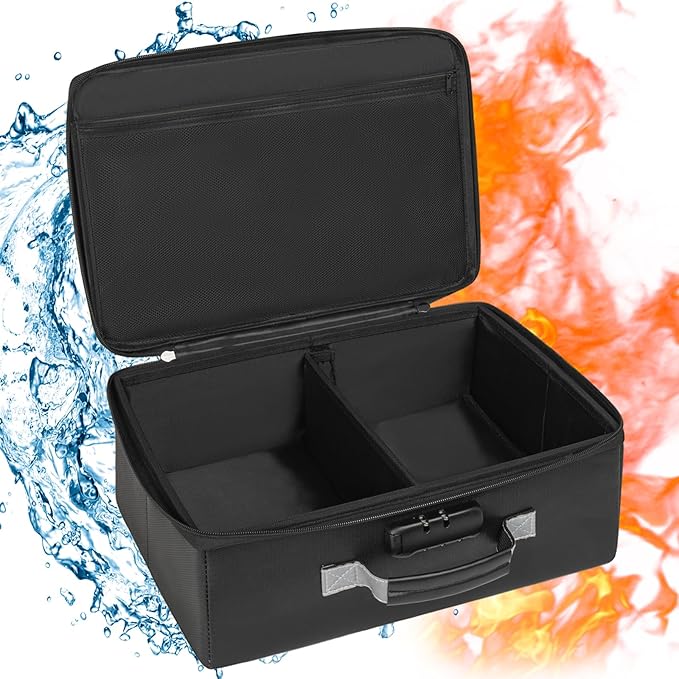 IBVIVIC Fire-resistant Photo Storage Box, Photo Organizer with Lock, Portable Photo Storage Containers Suitable for Storing 16pcs 4" x 6" Photo Cases (Box Only)
