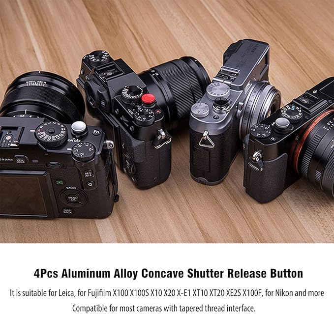 HaloVerde Shutter Knob Accessory Pack of 4, a Soft Shutter Release Knob Made of Aluminum Alloy Compatible with X100F X T4 X T30 II X E3 and Cameras