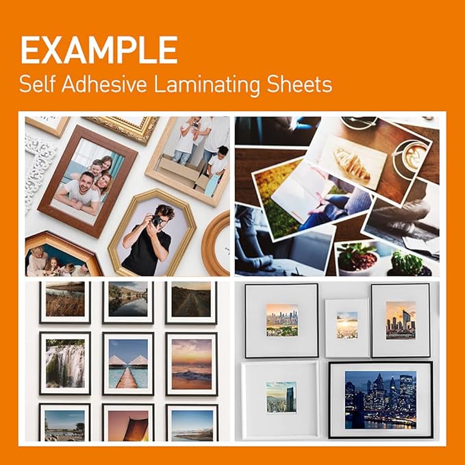 [VIOLETTO] 20 Sheets - Self Adhesive Laminating Sheets for Ultimate Protection. No Machines Needed, 4 Mil Thickness, 8.5 x 11 Inches. Effortless, Durable & Perfect for Documents & Photos.