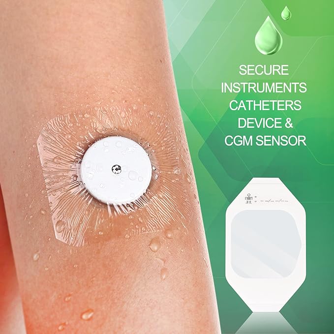 NeuHeils Transparent Film Dressing 2 3/8'' x 2 3/4'', 100 Pack, Waterproof Wound Cover Bandage, Clear IV Catheter Tape, Adhesive Patch, Shower Shield