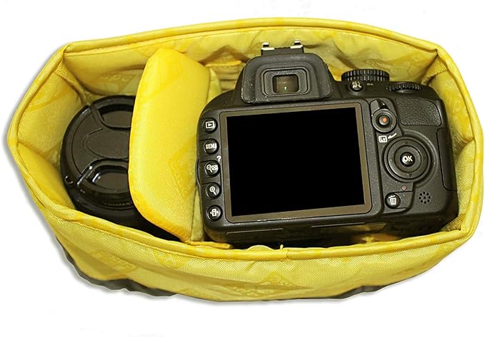 Ape Case Cubeze (ACQB 33 GY) Flexible Padded Storage Bag; Removable & Adjustable Padded Inserts; Drawstring Closure; Hi-Vis Yellow Interior; Exterior Pockets for Accessories; Grey