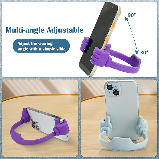 Honsky Thumbs-up Cell Phone Stand Holder, Tablet Stand Cradle for Desk Desktop Smartphone Cellphone Mobile Phone Tablets - Universal Adjustable Flexible - Pink