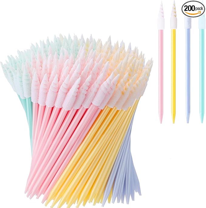Chinco 200 Pieces Cleaning Swab Sticks Sponge Foam Tip Swabs for Inkjet Printer, Print Head, Camera, Optical Lens, Optical Equipment (Multicolor)