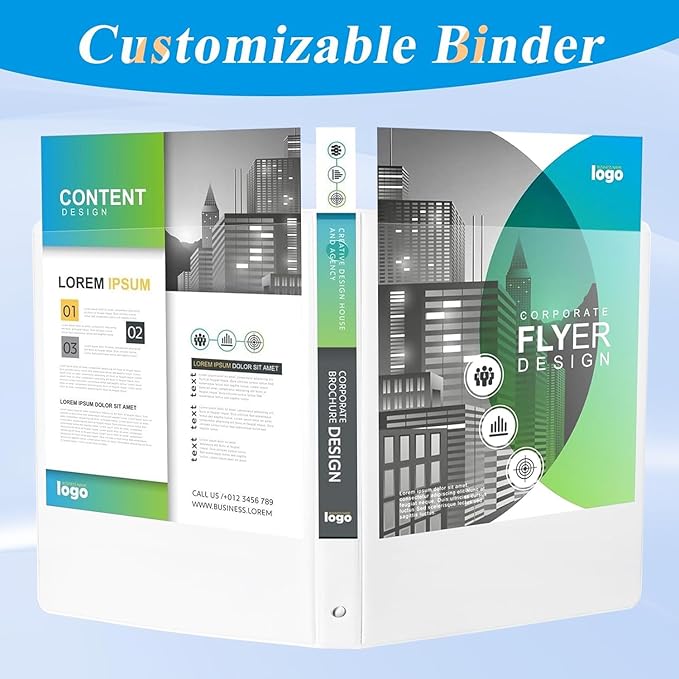 CIXILDTS 0.5-inch Round Ring Binder, Durable 1/2" 3 Ring Binder Fit Letter Size Paper, White, 24-Pack