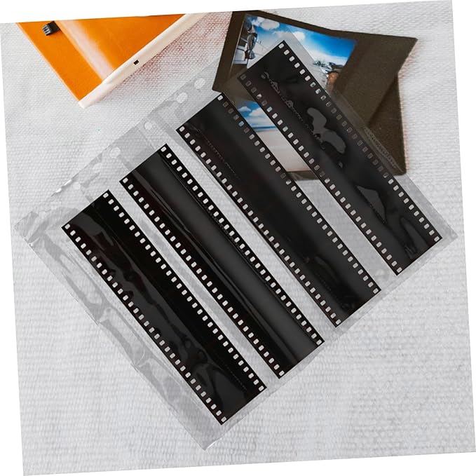 KICHOUSE 10pcs Film Negative Sleeves Heavy Duty Document Holders for Safe Photo Storage Archival Quality Protectors for Negatives and Slides Binder-Compatible Pages Kit