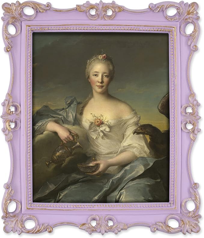 SIMON'S SHOP 8x10 Picture Frame for Wall and Table-top, Vintage Picture Frames 8x10, Rococo Style Lilac Photo Display Vertical or Horizontal