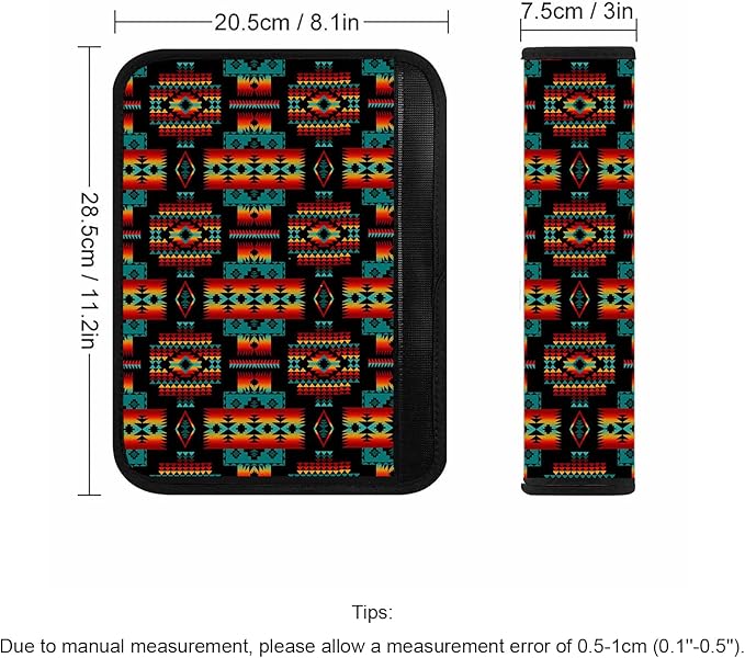 Red Native American Adults Car Seat Belt Covers for Boys and Girls, Carseat Shoulder Padding Soft Car Seat Neck Cover Car Accessories Seat Straps Pads Strap Cover Decoration Accessory for Women Men
