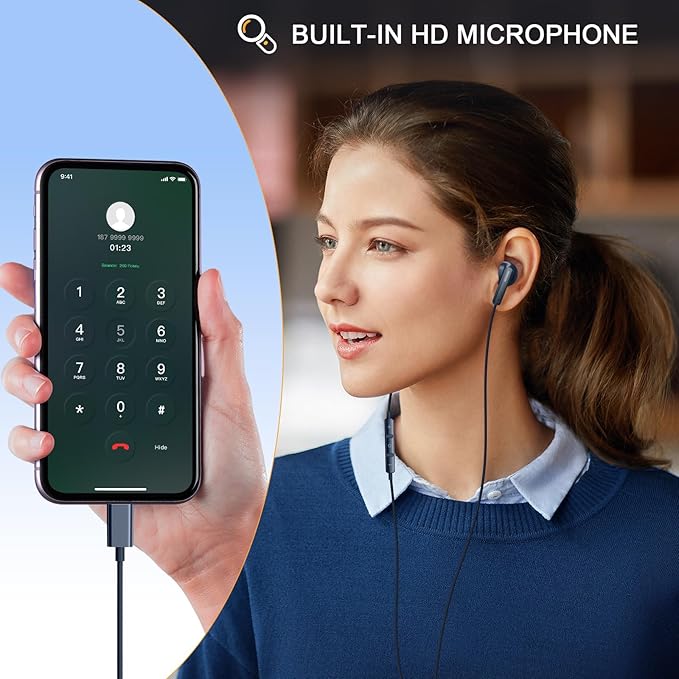 USB C Headphones for iPhone 17 16 15, Wired Earbuds USB C for Samsung S26/S26+/S26 Ultra S24 S25 Ultra A16 5G USBC Wired, USB Type C Headphone with Mic Corded Earphones for iPhone 15 Pro 16 Pro Max