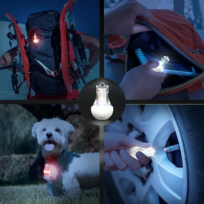 Mini Lantern LED Flashlight, Small Keychain Flashlight Rechargeable USB, Waterproof Pocket Purse Light with Magnetic for Camping Nighttime, EDC Gear Tools Keychian Light (White-2Pcs)