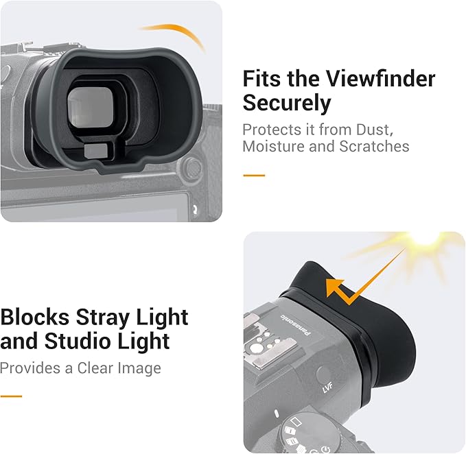 Soft Silicon Camera Viewfinder Eyecup Eye Cup Eyepiece Replacement for Panasonic Lumix DC-GH7 GH6 GH5 II GH5M2 DC-GH5S DC-GH5 Camera EVF Eyeshade Protector Replaces Panasonic 4YE1A561Z