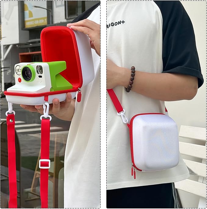 WOGOZAN Protective Case for Polaroid Now 2nd/3rd, Now+ Gen 2/3rd, I-Type, OneStep+, Onestep 2, FILP, Instant Film Camera - Hard Shell Camera Case with Adjustable Shoulder Strap (White) (No Camera)